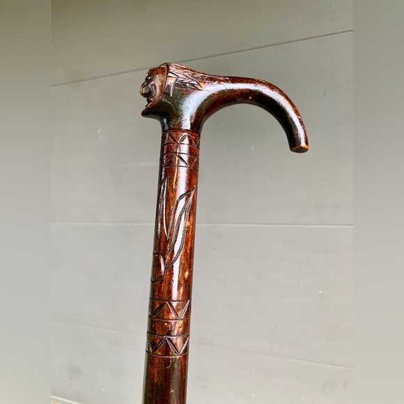 Early 20th Century Antique Hand Carved Native American Indian Folk Art Cane - Picture 11 of 16